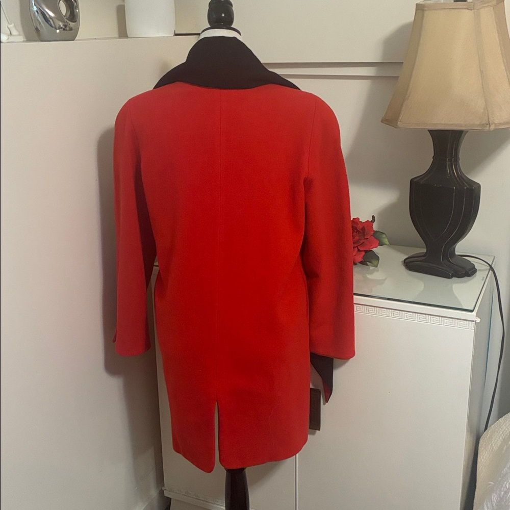 Vintage Elegant Red Wool Women's Coat Size 8 - Picture 4 of 8